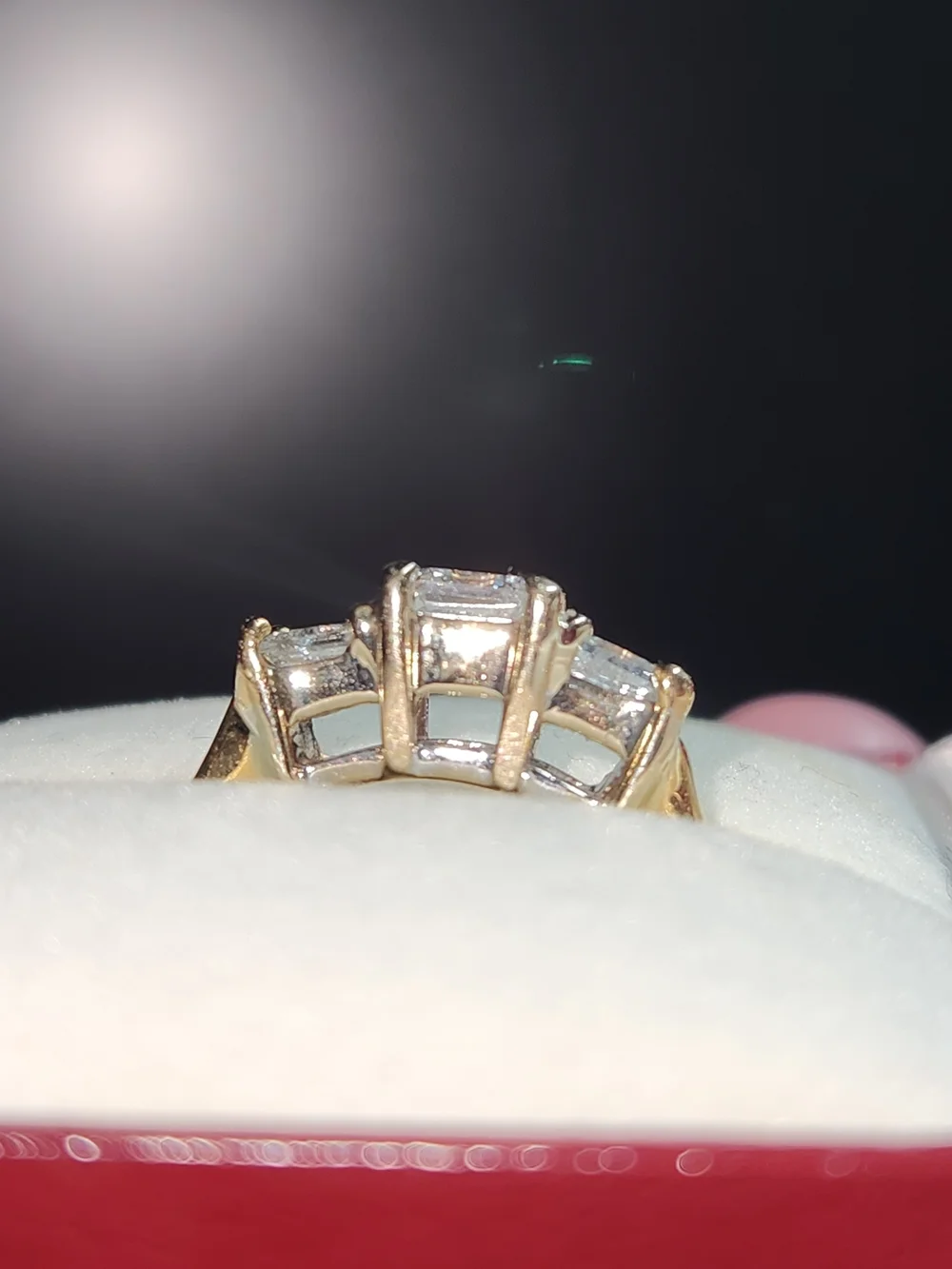 Three-Stone Diamond Anniversary Ring in Yellow Gold